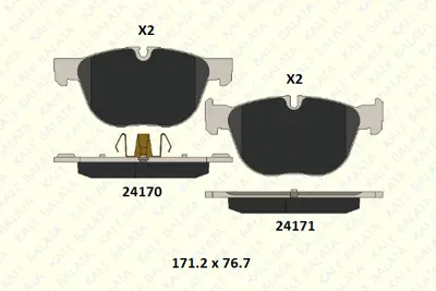 KALE 2417019705 Fren Balatası On Wva24170-24171 Bmw E70 E71-F15 101110639 1617247480 2413038 2413052 2413068 2417001 34112413038 34112413052 34112413068 34114074370