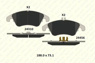 KALE 2431019405 Fren Balatası On Mercedes C Serısı W204 W212 C280-C350-C320cdı 01-07 101221099 1694200120 1694200120S1 1694200820 169420082028 1694201220 1694201920 1K0698451L 2044210712 2044210912