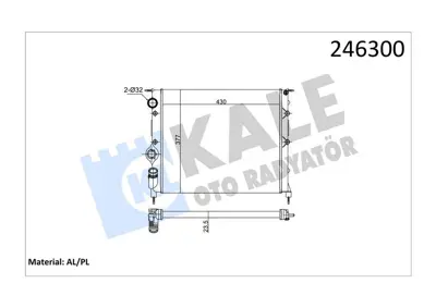 KALE 0507082AL Su Radyatoru 19 1.2 Rn   Rt   1.4 Tr   Gtr   Clıo I 1.2   1.4 1093049 63924 63924A 63956 7700786444 7700806575 7700853485 7701047886 7701395092 7701412009