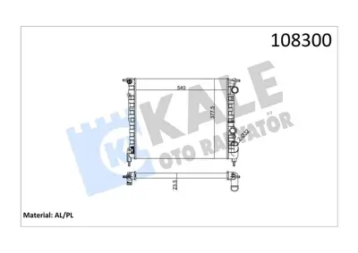 KALE 0505082AL Su Radyatoru Clıo 1.7   1.8 Baccara 7700806576 7701412011 7701806576