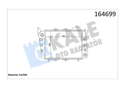 KALE 5000122PF Su Radyatoru 2sıra+pe Skoda 113610500 113610501 113610502 113610503 115610500 115610501 115610502 1907918 21048700 443511144102