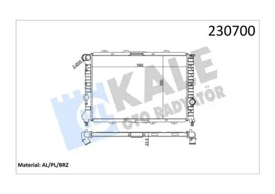 KALE 3901011AB Su Radyatoru 156 1.9 2.4 Jtd 16v (Brazıng) 1133008 50501508 60044 60624581 60690405 71753212 8MK376718111