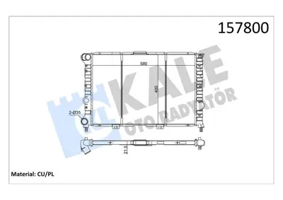 KALE 3904041PA Su Radyatoru 156 1.6  1.8 Ts 16v 97-06 Klımasız 1133007 50501507 60038 60615705 60651919 60651920 60651921 60663070 60663071 60690404