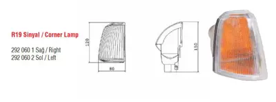 ESER 2920601 Sinyal Sağ 2920601 R19 7701036017 7701036016 50670311 62022 62023 50670312 15100701