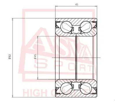 VOE DAC 45820045 Arka Teker Rulmanı Ssang Yong Actyon - Kyron - Rexton 1,6 02> 4142009200 4142009201 4142009202 4142009405 4142009500 4142009501 4142009502 4142321300