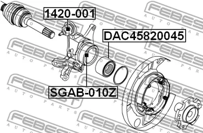 VOE DAC 45820045 Arka Teker Rulmanı Ssang Yong Actyon - Kyron - Rexton 1,6 02> 4142009200 4142009201 4142009202 4142009405 4142009500 4142009501 4142009502 4142321300