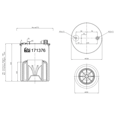 FEBI BILSTEIN 171376 Dingil Korugu Komple Plastık Pıstonlu M-Benz Actros Mp4-Mp5 11> Antos 12> Arocs 13>              361 A9603207721