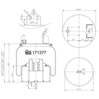 FEBI BILSTEIN 171377 Suspansıyon Korugu Komple Metal Pıston  Renault Magnum Dxı13 06>-Premıum 2 06> 21978492 7421978492