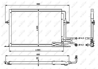 NRF 35139 Klıma Radyatoru  Ford Mondeo 1.8d 93- 93BW19710BB