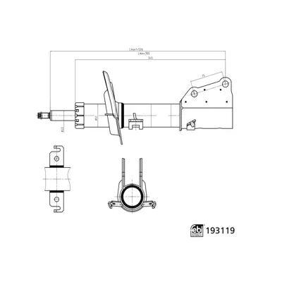 FEBI BILSTEIN 193119 Amortısör Ön 4153200013 4153200038 4153200113 4153200313 415320038 543020503R 543020572R 543022471R 8200573313 8200591290