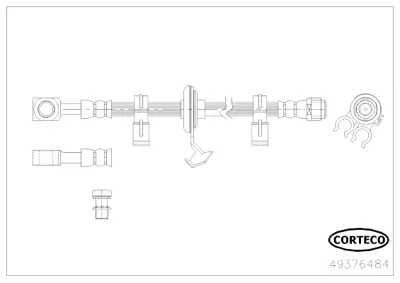 CORTECO 49376484 Fren Hortumu Arka 163  Ml Ön Sağ 530 Mm 1634200948 1634201248 1634201448 1634201948 1634202148 1634202348 1634202548 16342O1248 16342O1448 16342O1948