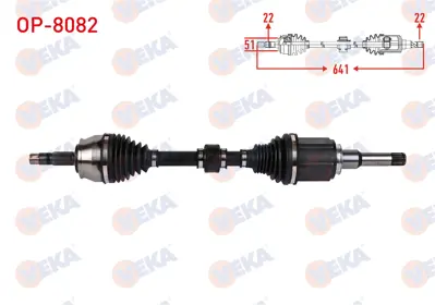 ITHAL GP.OP-8082 Op-8082;Komple Aks Sol On Uzunluk 641mm Opel Corsa E 1.4 6 A GP.OP-8082