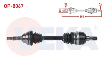 ITHAL GP.OP-8067 Op-8067;Komple Aks Sol On Uzunluk 595mm Opel Astra G 2.0 16v OP-8067