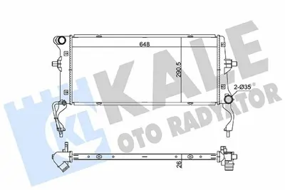 KALE 363520 Motor Su Radyatoru Hyundaı I30 ; Elantra Vı 1.6crdı 16=> (Mt) [brazıng] [648x290.5x26] 