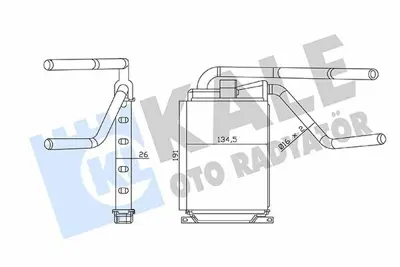 KALE 361110 Kalorıfer Radyatoru Daewoo Nexıa 08=> Borulu [brazıng Al Al] [191x134.5x26] 