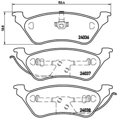 FTE 9005498 Arka Fren Balatası Chrysler Voyager Iv 00>08 5019805AA 5071948AA 5083882AB