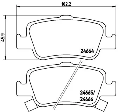 FTE 9005032 Fren Balatası Arka Toyota  Aurıs 1.4 D4d 1.6 07-> Corolla 1.4 D4d 1.6 07-12 4466YZZE3