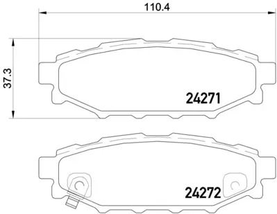 FTE 9005090 Arka Fren Balatası Forester 2,0 2,5 09>12 Impreza 08>12 Outback 03>11 Legacy 03>11 26696AG051 SU00304096