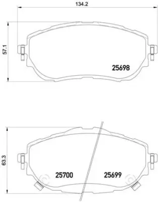 FTE 9001098 On Fren Balatası Toyota Corolla 2013->  Aurıs 2012-> 1.33 1.6 Benzınlı 1.4 D4d Dızel 446502391