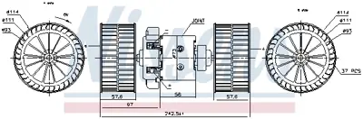 NISSENS 87191 Kalorıfer Motoru Komple Mercedes Benz Actros 96>02 Actros Mp2-Mp3 03> A0038300508