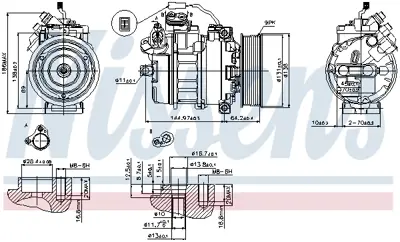 NISSENS 89371 Klima Kompresoru Mercedes Axor Om457 1835 1838 1840  2004 -> Kasnaklı A4572300111