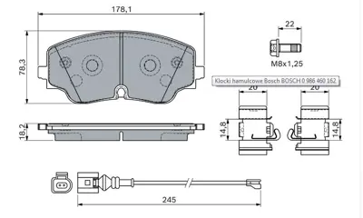 BOSCH 0986460162 Fren Balatası Vw Golf Vıııı Arteon Audı A3 Ön 5WA698151B 5WA698151M