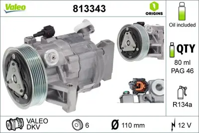 VALEO 813343 Klima Kompresoru Note Mıcra Iıı 1,5dcı / 1,6 03> 1K0820859J 2050549 2134157 2198189 924801J63A 92480ED00A 92600CJ700 92600CJ70A 92600CJ70B 92600CJ70C