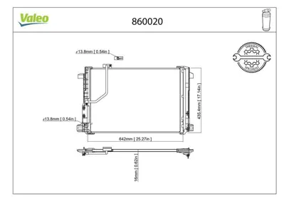 VALEO 860020 Klima Radyatoru X204 08>15 W204 07>14 S204 07>14 C204 11> C218 11>17 W212 13>16 A207 13>16 C207 13>1 