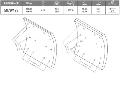 BESER 5879 Arka Fren Balatası Pabuc Dodge As 900 950 As 26 200 18 Cm Delıklerı 6mm 