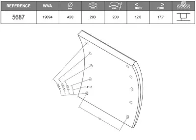 BESER 5687 BF11 Dorse - Bpw - Saf Dingil Fren Balatası Pabuc Borankay 20mm 10 Delık 309227010