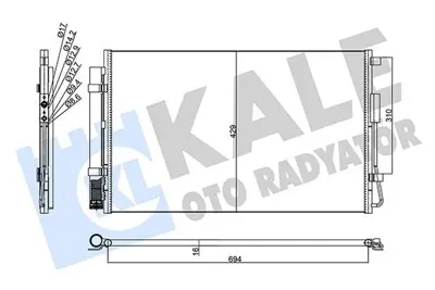 KALE 357780 Klima Radyator Santa Fe 2.4 2012 -> 976062W501