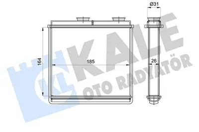 KALE 360755 Kalorıfer Radyatoru Lada Granta 2190 18=> Borulu-Keçelı [brazıng Al Al] [160x185x26] 