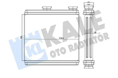 KALE 360790 Kalorıfer Radyatoru Chevrolet Spark 1.0 1.2 09<12 Benzınlı Borulu-Keçelı [brazıng Al Al] [152x176.5x 