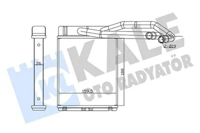 KALE 360820 Kalorıfer Radyatoru Hyundaı Terracan 2.5td 2.9crdı 01<06 Borulu [brazıng Al-Al] [188x159.5x26] 