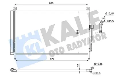 KALE 361350 Klima Radyatoru Nıssan Murano Iıı 3.5 15<17 Kurutucu Ile [brazıng Al Al] [677x393x12] 