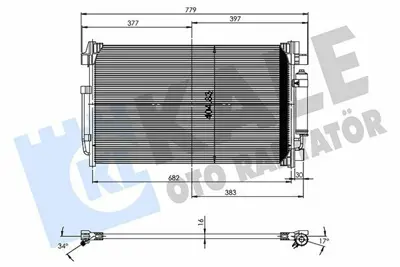 KALE 361355 Klima Radyatoru Nıssan Teana Iı 2.5 08<13 Kurutucu Ile [brazıng Al Al] [682x404.83x16] 