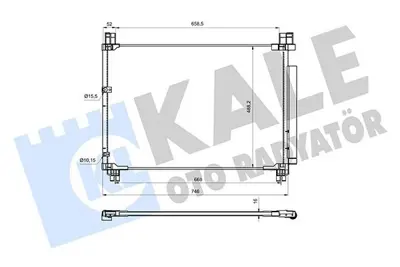 KALE 361380 Klima Radyatoru Toyota Hıghlander ; Kluger 15> Kurutucu Ile [brazıng Al Al] [668x488.2x16] 