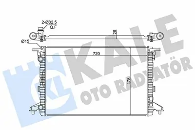 KALE 361420 Motor Su Radyatoru A4 Avant 16> A5 Cabrıolet Coupe 17> A6 Avant 19> (Brazıng -720x478x26) 