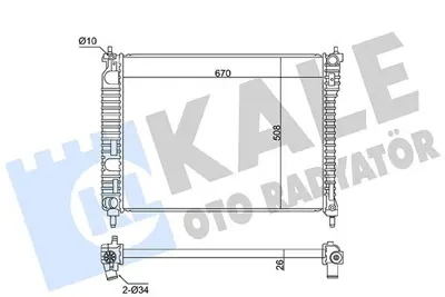 KALE 361735 Motor Su Radyatoru Opel Antara A 2.4 2.4lpg 4x4 08=> - Chevrolet Captıva 2.4 2.4lpg 3.2 4wd 06=> (Mt 