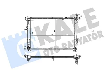 KALE 361945 Motor Su Radyatoru Hyundaı Santa Fe Iı 2.4 2.4 4wd 2.4ccvt Awd 12=> (Mt) [brazıng] [670x459.3x16] 