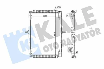 KALE 362810 Motor Su Radyatoru (Cercevelı) Renault Kerax 370,410,440,450,460,500,520 05> Dxı11 