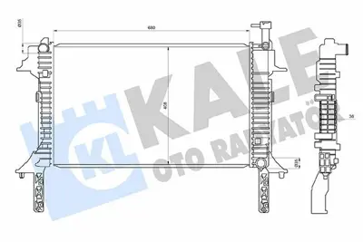 KALE 363215 Motor Su Radyatoru Hyundaı H350 2.5crdı 15=> (Mt) [brazıng] [680x408x36] 