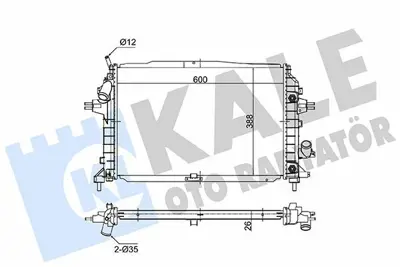 KALE 363265 Motor Su Radyatoru Opel Zafıra ; Zafıra Famıly B ; Zafıra B 1.9cdtı 05<15 (At) [brazıng] [600x388x26 