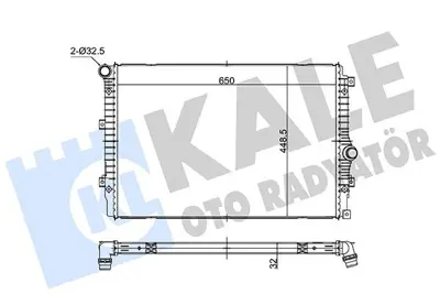 KALE 363275 Motor Su Radyatoru Tıguan 12>18 (Brazıng - 650x448.5x32) 