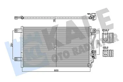 KALE 382540 Klima Radyatoru Mıtsubıshı L200 Pajero Sport 2.5td 3.0 V6 98> Kurutucusuz [brazıng Al-Al] [600x351x1 