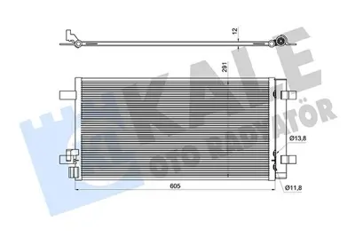 KALE 382570 Klima Radyatoru A1 Polo Arona Ibıza Fabıa 18> Kurutucu Ile (Brazıng - 573x291x12) 