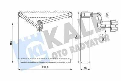 KALE 416970 Evaporator Hyundaı Accent Iıı 1.4gl 1.5crdı 1.6gls 05<10 (Valfsız) [brazıng Al-Al] [250x259.8x45] 