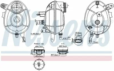 NISSENS 996201 Rad. Su Deposu 205-213 2055000046 2055000049 2055000049Kit 2105010615 A2055000046 A2055000049 A2055000049Kit A2105010615