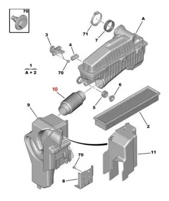 PSA 1680408480 Hava Fıltre Ara Hortum 1680408480