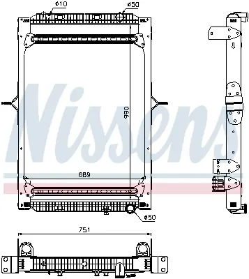 NISSENS 63785 Motor Su Radyatoru Renault Premıum Dxı 430 450 460 Lander 430 460  (Cercevelı)2006> 7485026213